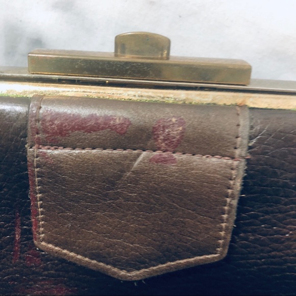 1950’s brown triangle purse - Picture 5 of 8